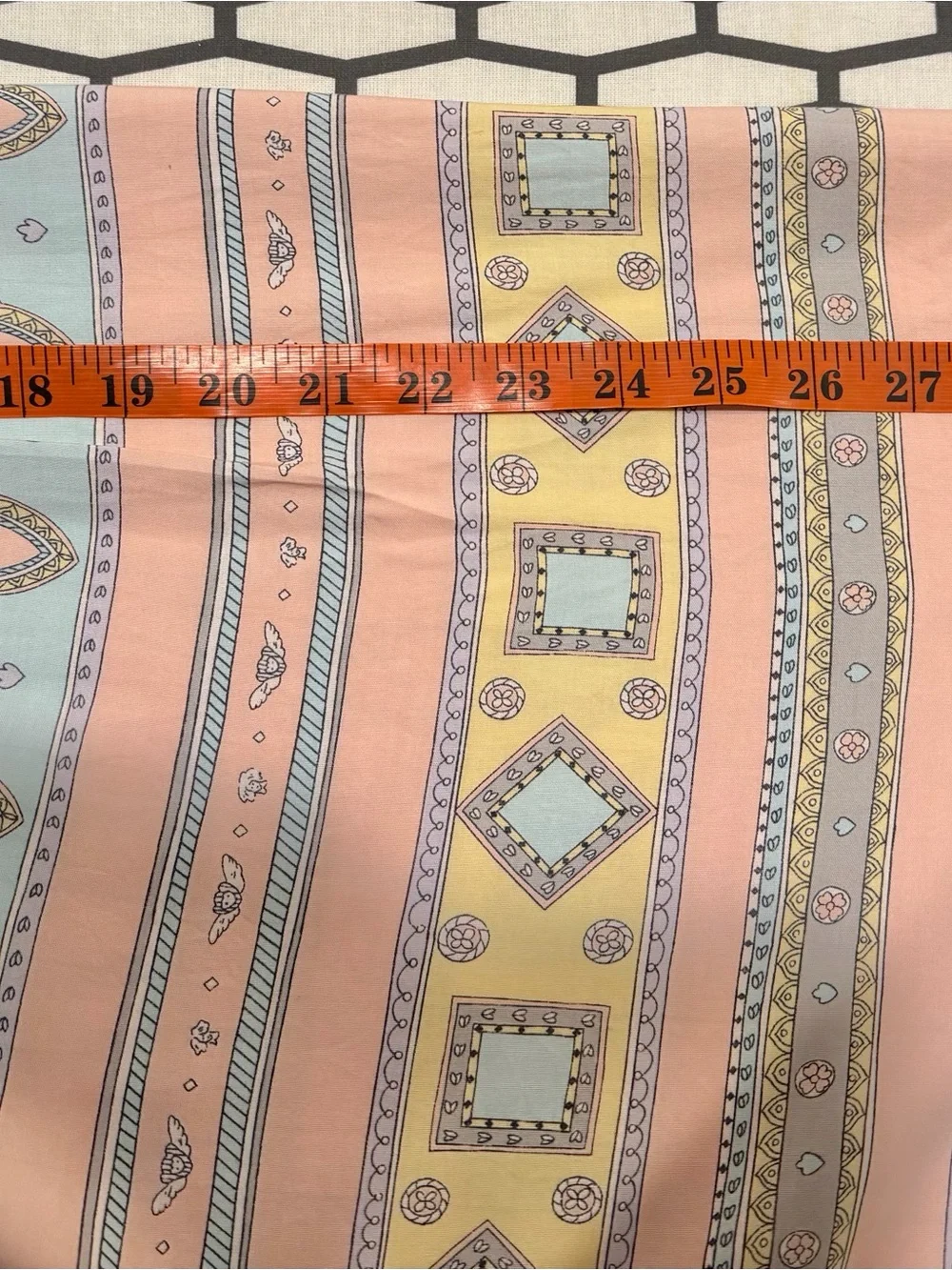 Vintage Chaus Cottage core Peach,  Geometric Printed Maxi Skirt